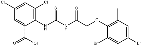 3,5-DICHLORO-2-[[[[(2,4-DIBROMO-6-METHYLPHENOXY)ACETYL]AMINO]THIOXOMETHYL]AMINO]-BENZOIC ACID|