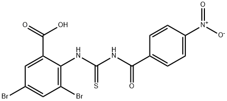 3,5-DIBROMO-2-[[[(4-NITROBENZOYL)AMINO]THIOXOMETHYL]AMINO]-BENZOIC ACID Structure