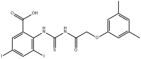 2-[[[[(3,5-DIMETHYLPHENOXY)ACETYL]AMINO]THIOXOMETHYL]AMINO]-3,5-DIIODO-BENZOIC ACID,530154-68-8,结构式