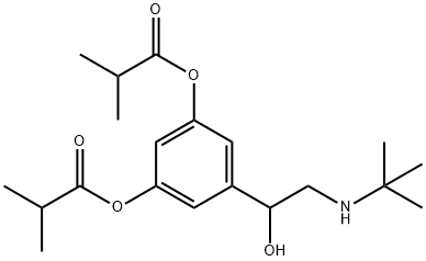 5-[2-(tert-ブチルアミノ)-1-ヒドロキシエチル]-m-フェニレンビス(2-メチルプロパノアート) 化学構造式
