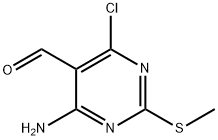 4-氨基-6-氯-2-甲硫基嘧啶-5-甲醛, 5305-56-6, 结构式