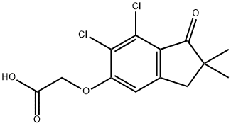 (6,7-Dichloro-2,2-dimethyl-1-oxoindan-5-yl)oxyacetic acid Structure