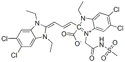 53132-00-6 5,6-dichloro-2-[3-(5,6-dichloro-1,3-diethyl-1,3-dihydro-2H-benzimidazol-2-ylidene)prop-1-enyl]-1-ethyl-3-[2-(mesylamino)-2-oxoethyl]-1H-benzimidazolium--ate