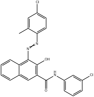 4-[(4-chloro-2-methylphenyl)azo]-N-(3-chlorophenyl)-3-hydroxynaphthalene-2-carboxamide Struktur