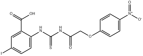 5-IODO-2-[[[[(4-NITROPHENOXY)ACETYL]AMINO]THIOXOMETHYL]AMINO]-BENZOIC ACID Struktur