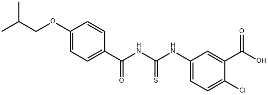 2-CHLORO-5-[[[[4-(2-METHYLPROPOXY)BENZOYL]AMINO]THIOXOMETHYL]AMINO]-BENZOIC ACID,531519-99-0,结构式