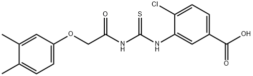 4-CHLORO-3-[[[[(3,4-DIMETHYLPHENOXY)ACETYL]AMINO]THIOXOMETHYL]AMINO]-BENZOIC ACID Structure