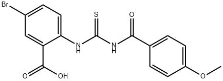 5-BROMO-2-[[[(4-METHOXYBENZOYL)AMINO]THIOXOMETHYL]AMINO]-BENZOIC ACID,531527-09-0,结构式