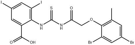 2-[[[[(2,4-DIBROMO-6-METHYLPHENOXY)ACETYL]AMINO]THIOXOMETHYL]AMINO]-3,5-DIIODO-BENZOIC ACID Structure