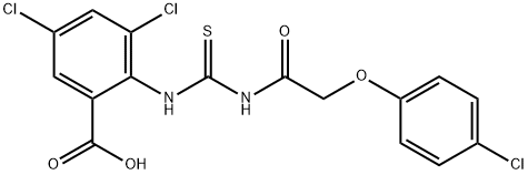 3,5-DICHLORO-2-[[[[(4-CHLOROPHENOXY)ACETYL]AMINO]THIOXOMETHYL]AMINO]-BENZOIC ACID,531527-91-0,结构式