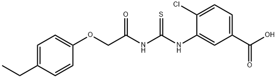 4-CHLORO-3-[[[[(4-ETHYLPHENOXY)ACETYL]AMINO]THIOXOMETHYL]AMINO]-BENZOIC ACID Structure