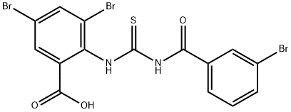 3,5-DIBROMO-2-[[[(3-BROMOBENZOYL)AMINO]THIOXOMETHYL]AMINO]-BENZOIC ACID Structure
