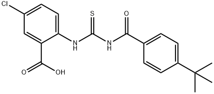 5-CHLORO-2-[[[[4-(1,1-DIMETHYLETHYL)BENZOYL]AMINO]THIOXOMETHYL]AMINO]-BENZOIC ACID,531531-94-9,结构式
