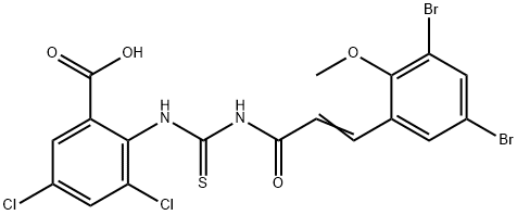 531533-76-3 3,5-DICHLORO-2-[[[[3-(3,5-DIBROMO-2-METHOXYPHENYL)-1-OXO-2-PROPENYL]AMINO]THIOXOMETHYL]AMINO]-BENZOIC ACID