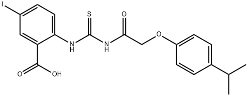 5-IODO-2-[[[[[4-(1-METHYLETHYL)PHENOXY]ACETYL]AMINO]THIOXOMETHYL]AMINO]-BENZOIC ACID,531534-16-4,结构式
