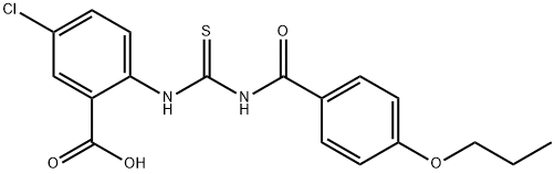 5-CHLORO-2-[[[(4-PROPOXYBENZOYL)AMINO]THIOXOMETHYL]AMINO]-BENZOIC ACID Structure