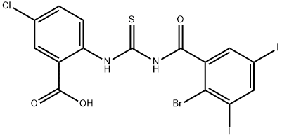 2-[[[(2-BROMO-3,5-DIIODOBENZOYL)AMINO]THIOXOMETHYL]AMINO]-5-CHLORO-BENZOIC ACID,531535-34-9,结构式