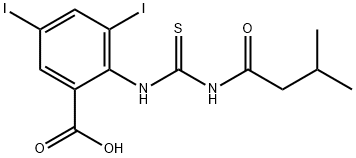 3,5-DIIODO-2-[[[(3-METHYL-1-OXOBUTYL)AMINO]THIOXOMETHYL]AMINO]-BENZOIC ACID,531536-08-0,结构式