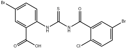 5-BROMO-2-[[[(5-BROMO-2-CHLOROBENZOYL)AMINO]THIOXOMETHYL]AMINO]-BENZOIC ACID Structure