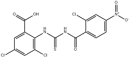 3,5-DICHLORO-2-[[[(2-CHLORO-4-NITROBENZOYL)AMINO]THIOXOMETHYL]AMINO]-BENZOIC ACID Struktur