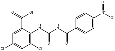 3,5-DICHLORO-2-[[[(4-NITROBENZOYL)AMINO]THIOXOMETHYL]AMINO]-BENZOIC ACID Struktur