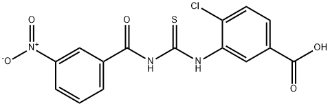 4-CHLORO-3-[[[(3-NITROBENZOYL)AMINO]THIOXOMETHYL]AMINO]-BENZOIC ACID Structure