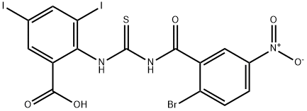 2-[[[(2-BROMO-5-NITROBENZOYL)AMINO]THIOXOMETHYL]AMINO]-3,5-DIIODO-BENZOIC ACID,531540-52-0,结构式
