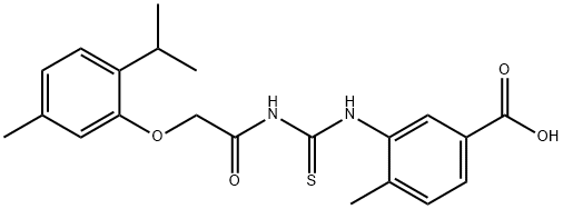 4-METHYL-3-[[[[[5-METHYL-2-(1-METHYLETHYL)PHENOXY]ACETYL]AMINO]THIOXOMETHYL]AMINO]-BENZOIC ACID Struktur