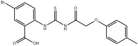 5-BROMO-2-[[[[(4-METHYLPHENOXY)ACETYL]AMINO]THIOXOMETHYL]AMINO]-BENZOIC ACID Structure