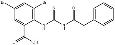3,5-DIBROMO-2-[[[(PHENYLACETYL)AMINO]THIOXOMETHYL]AMINO]-BENZOIC ACID,531542-69-5,结构式