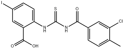 2-[[[(3-CHLORO-4-METHYLBENZOYL)AMINO]THIOXOMETHYL]AMINO]-5-IODO-BENZOIC ACID Struktur