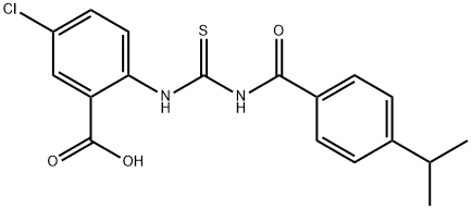 5-CHLORO-2-[[[[4-(1-METHYLETHYL)BENZOYL]AMINO]THIOXOMETHYL]AMINO]-BENZOIC ACID Struktur