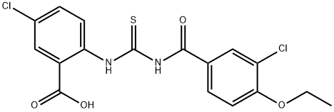 5-CHLORO-2-[[[(3-CHLORO-4-ETHOXYBENZOYL)AMINO]THIOXOMETHYL]AMINO]-BENZOIC ACID Structure