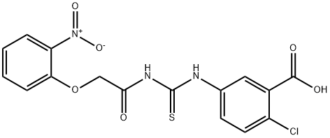 2-CHLORO-5-[[[[(2-NITROPHENOXY)ACETYL]AMINO]THIOXOMETHYL]AMINO]-BENZOIC ACID Structure