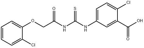 2-CHLORO-5-[[[[(2-CHLOROPHENOXY)ACETYL]AMINO]THIOXOMETHYL]AMINO]-BENZOIC ACID Struktur