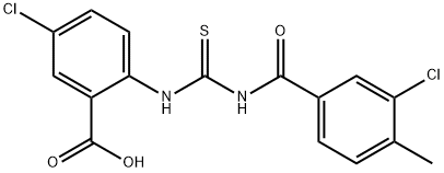 5-CHLORO-2-[[[(3-CHLORO-4-METHYLBENZOYL)AMINO]THIOXOMETHYL]AMINO]-BENZOIC ACID Structure