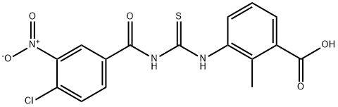 3-[[[(4-CHLORO-3-NITROBENZOYL)AMINO]THIOXOMETHYL]AMINO]-2-METHYL-BENZOIC ACID Struktur