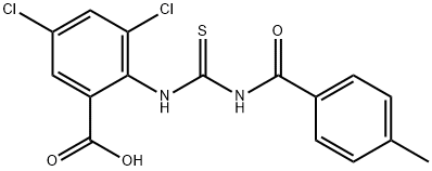 3,5-DICHLORO-2-[[[(4-METHYLBENZOYL)AMINO]THIOXOMETHYL]AMINO]-BENZOIC ACID Struktur