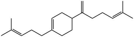 4-(5-メチル-1-メチレン-4-ヘキセニル)-1-(4-メチル-3-ペンテニル)シクロヘキセン 化学構造式