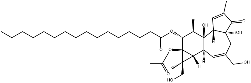 16-羟基佛波醇12-十六烷酸酯13-酸酯盐,53202-98-5,结构式