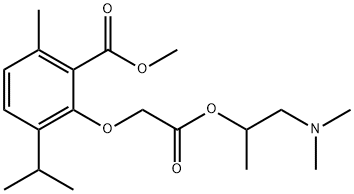 (6-イソプロピル-2-メトキシカルボニル-3-メチルフェノキシ)酢酸2-ジメチルアミノ-1-メチルエチル 化学構造式