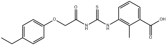 3-[[[[(4-ETHYLPHENOXY)ACETYL]AMINO]THIOXOMETHYL]AMINO]-2-METHYL-BENZOIC ACID Struktur