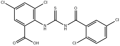 3,5-DICHLORO-2-[[[(2,5-DICHLOROBENZOYL)AMINO]THIOXOMETHYL]AMINO]-BENZOIC ACID Structure