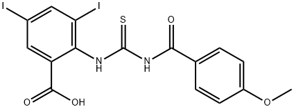 3,5-DIIODO-2-[[[(4-METHOXYBENZOYL)AMINO]THIOXOMETHYL]AMINO]-BENZOIC ACID Struktur