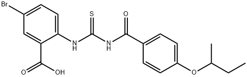 5-BROMO-2-[[[[4-(1-METHYLPROPOXY)BENZOYL]AMINO]THIOXOMETHYL]AMINO]-BENZOIC ACID Structure