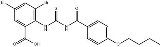 3,5-DIBROMO-2-[[[(4-BUTOXYBENZOYL)AMINO]THIOXOMETHYL]AMINO]-BENZOIC ACID Struktur