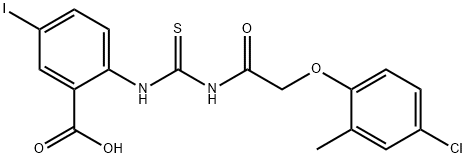 2-[[[[(4-CHLORO-2-METHYLPHENOXY)ACETYL]AMINO]THIOXOMETHYL]AMINO]-5-IODO-BENZOIC ACID Struktur
