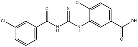 4-CHLORO-3-[[[(3-CHLOROBENZOYL)AMINO]THIOXOMETHYL]AMINO]-BENZOIC ACID Structure