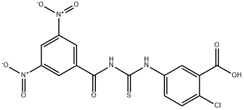 2-CHLORO-5-[[[(3,5-DINITROBENZOYL)AMINO]THIOXOMETHYL]AMINO]-BENZOIC ACID 结构式