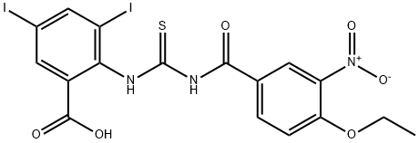 2-[[[(4-ETHOXY-3-NITROBENZOYL)AMINO]THIOXOMETHYL]AMINO]-3,5-DIIODO-BENZOIC ACID Struktur